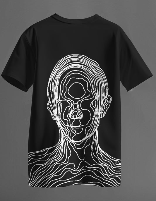 "ILLUSION FACE" Printed Cool Aesthetic Tshirt