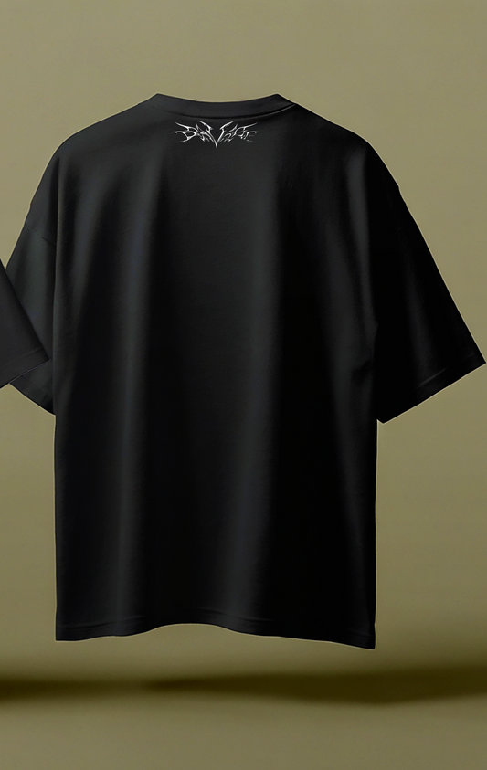 "Dark Light" Oversized Graphic T-Shirt - Black