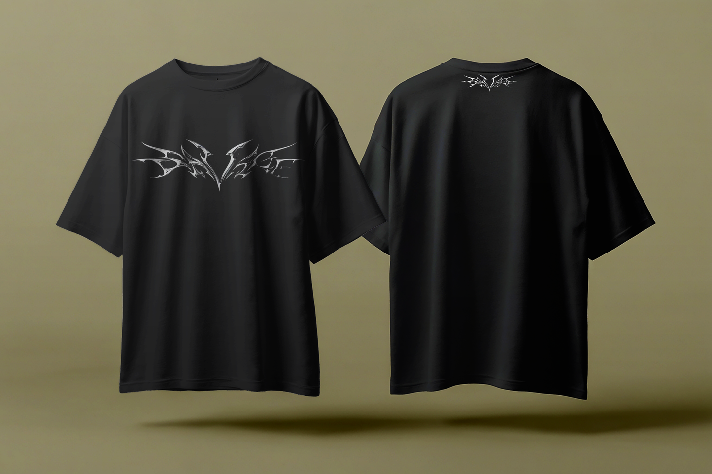 "Dark Light" Oversized Graphic T-Shirt - Black