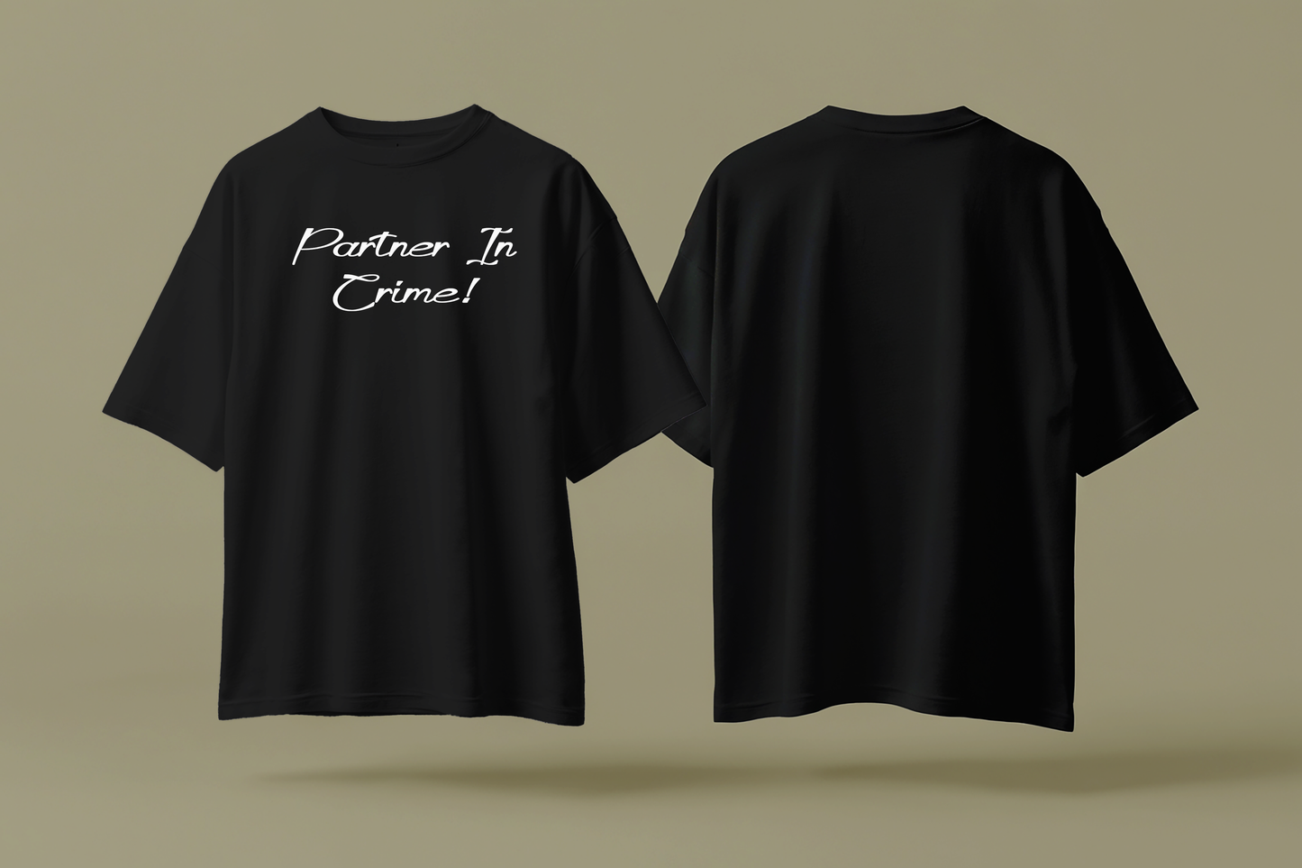 "Partner In Crime" Couple Combo T-Shirts - Oversized Tees