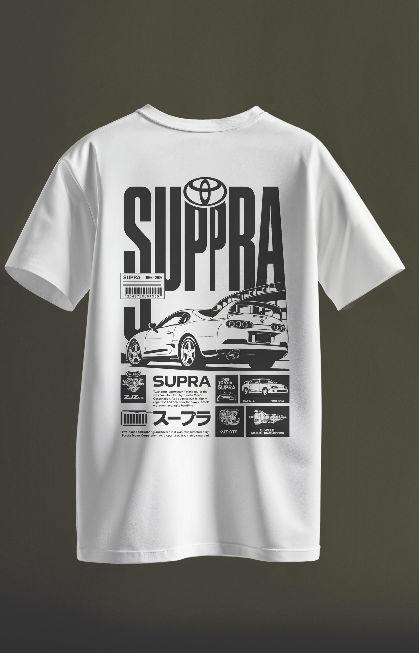 Supra Legend Graphic Tee – JDM Car Enthusiast Streetwear